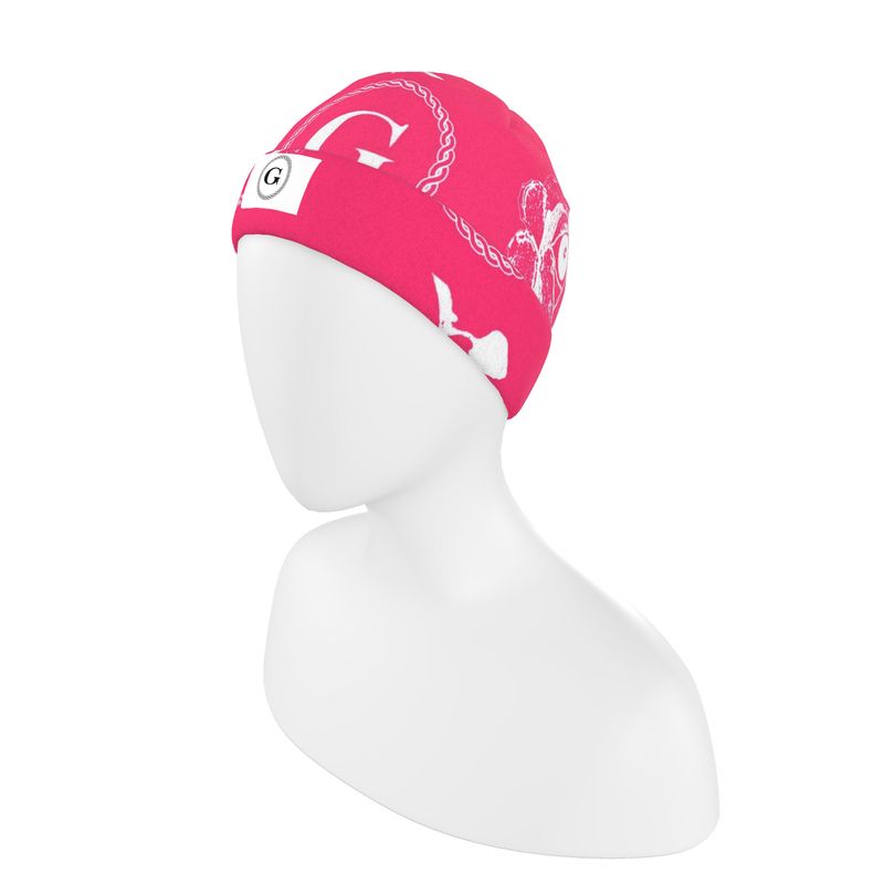 Infinite G & All Seeing Rose Monogram Print Beanie - Govi's Angel 012