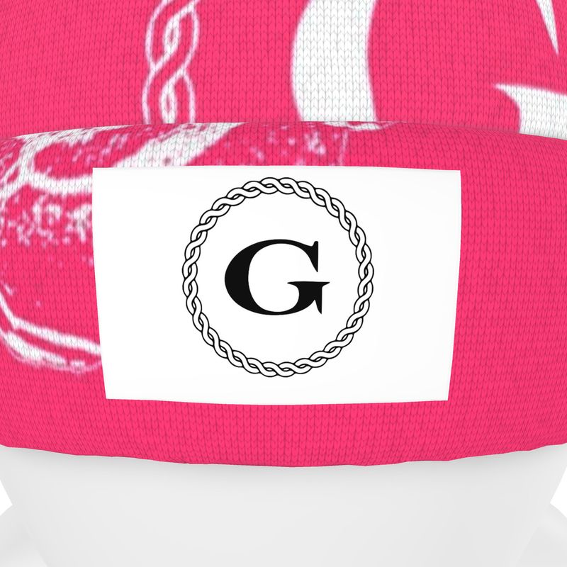 Infinite G & All Seeing Rose Monogram Print Beanie - Govi's Angel 012