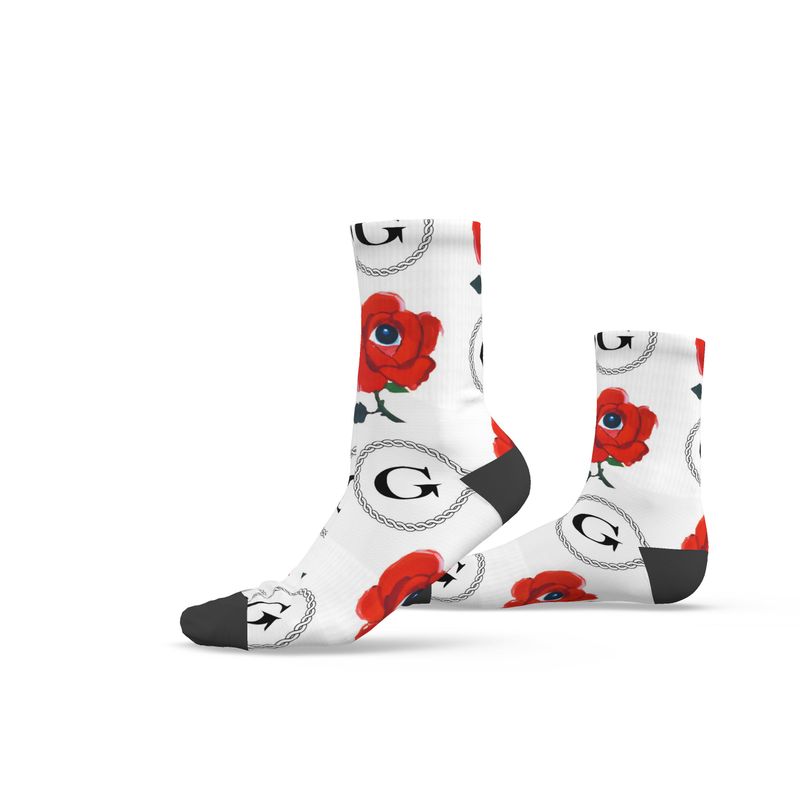 Infinite G & All Seeing Rose Monogram Print Socks - Original Colorway