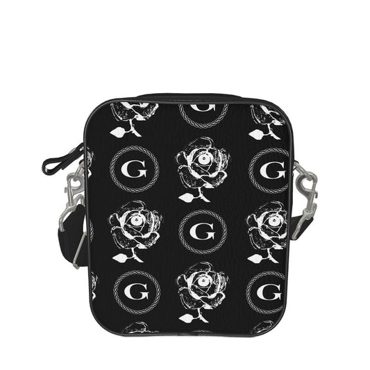 G - Messenger Bag - Infinite G & All Seeing Rose Monogram White on Blk