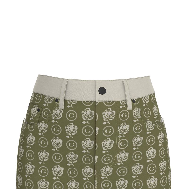 All Seeing Rose Denim Mini Skirt