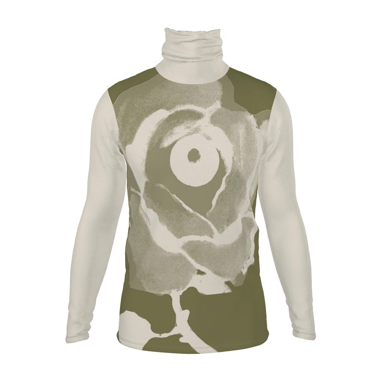 All Seeing Rose Silk Jersey Roll Neck