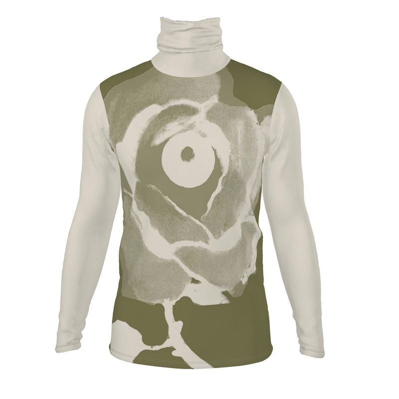 All Seeing Rose Silk Jersey Roll Neck