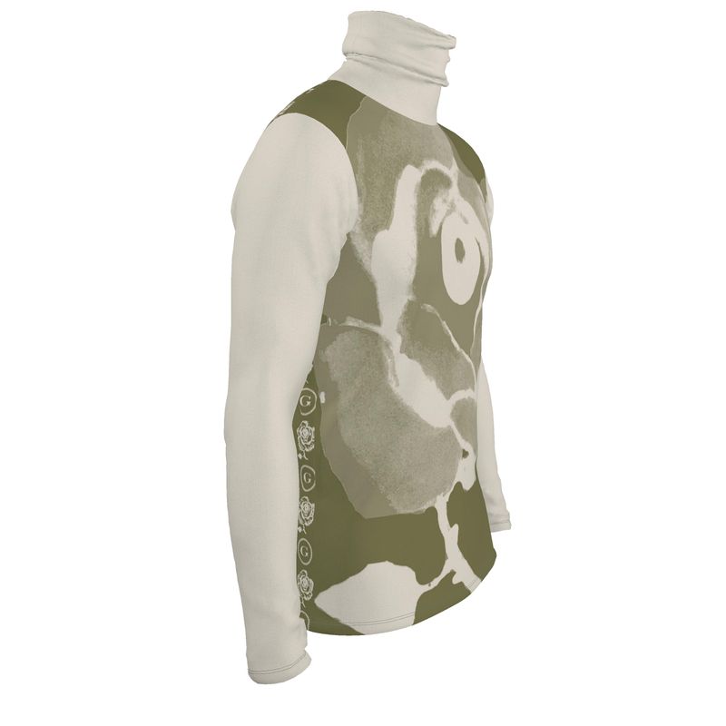 All Seeing Rose Silk Jersey Roll Neck