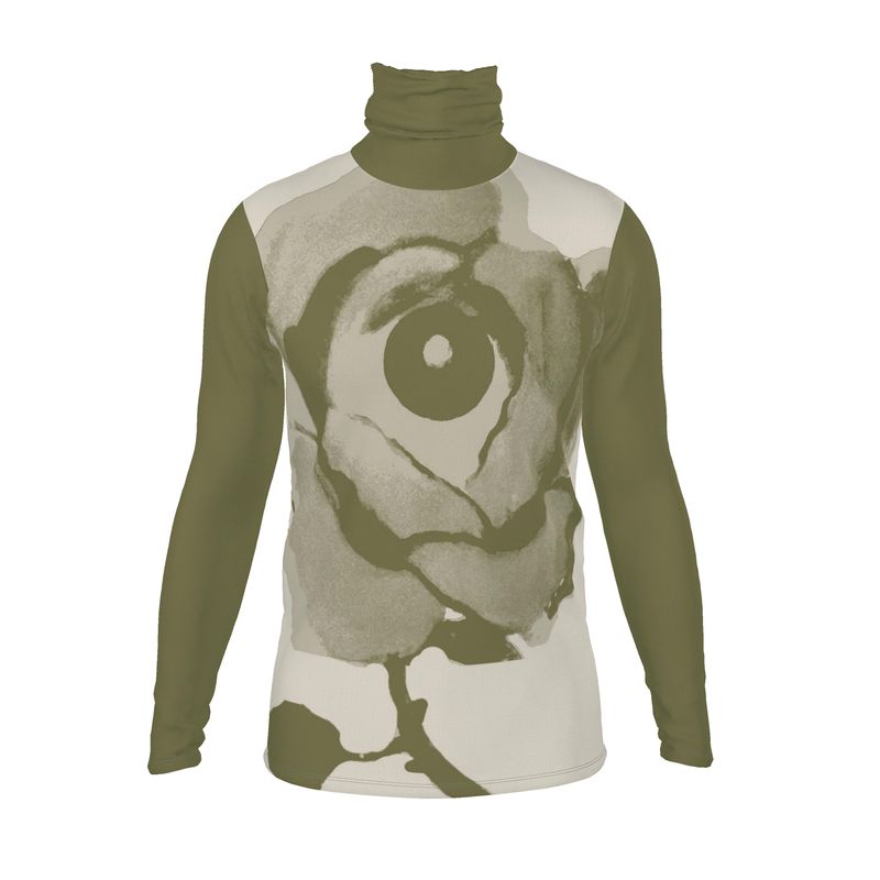 All Seeing Rose Silk Jersey Roll Neck