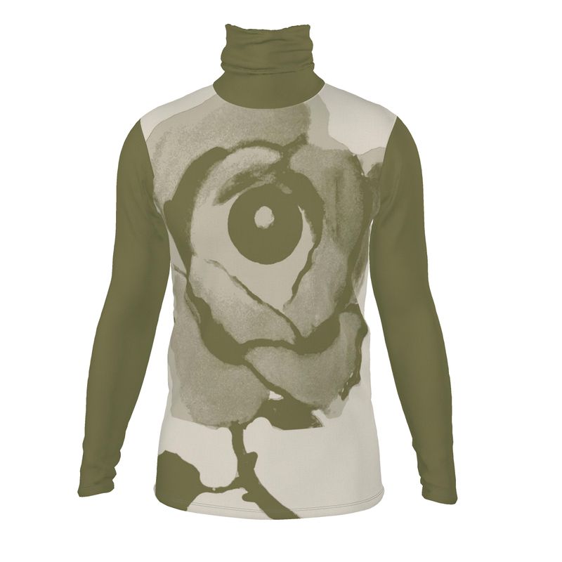 All Seeing Rose Silk Jersey Roll Neck