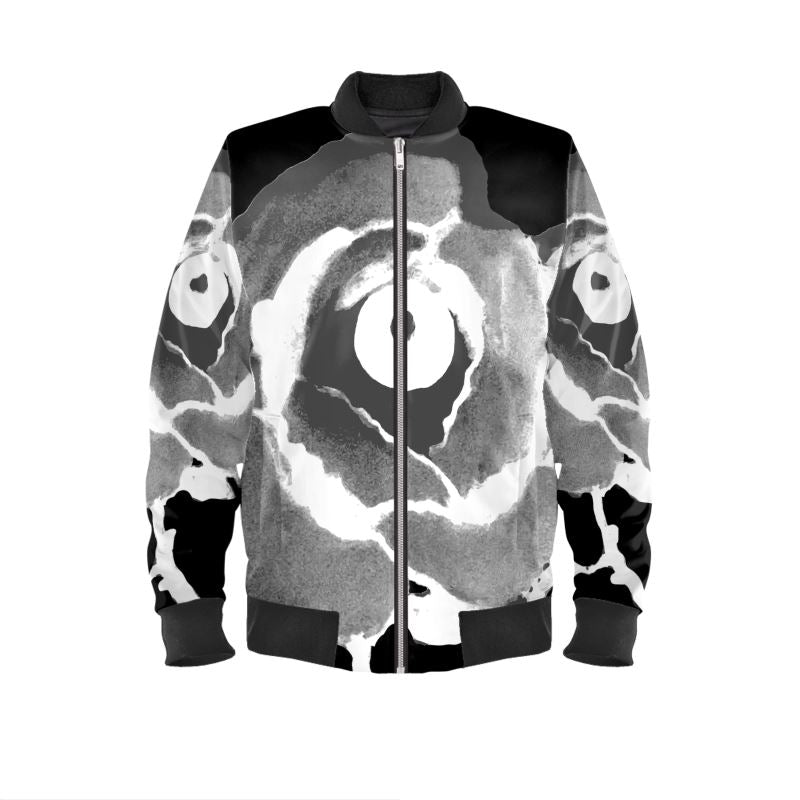 All Seeing Rose Marbled Velvet Bomber