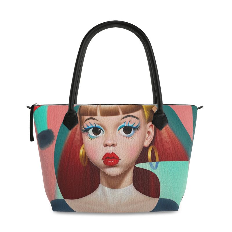 Govi's XMAS Angel 002 Large Leather Tote